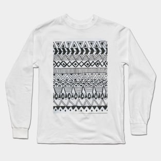 Second Black Line Doodle Pattern Long Sleeve T-Shirt